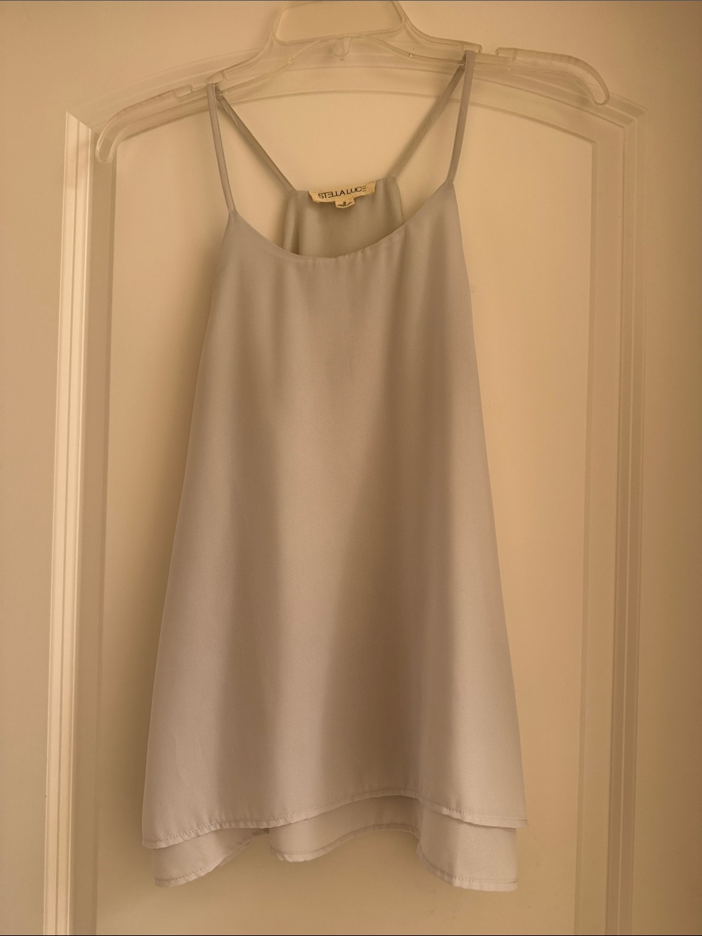 Layered Cami Tank Top - Light Gray